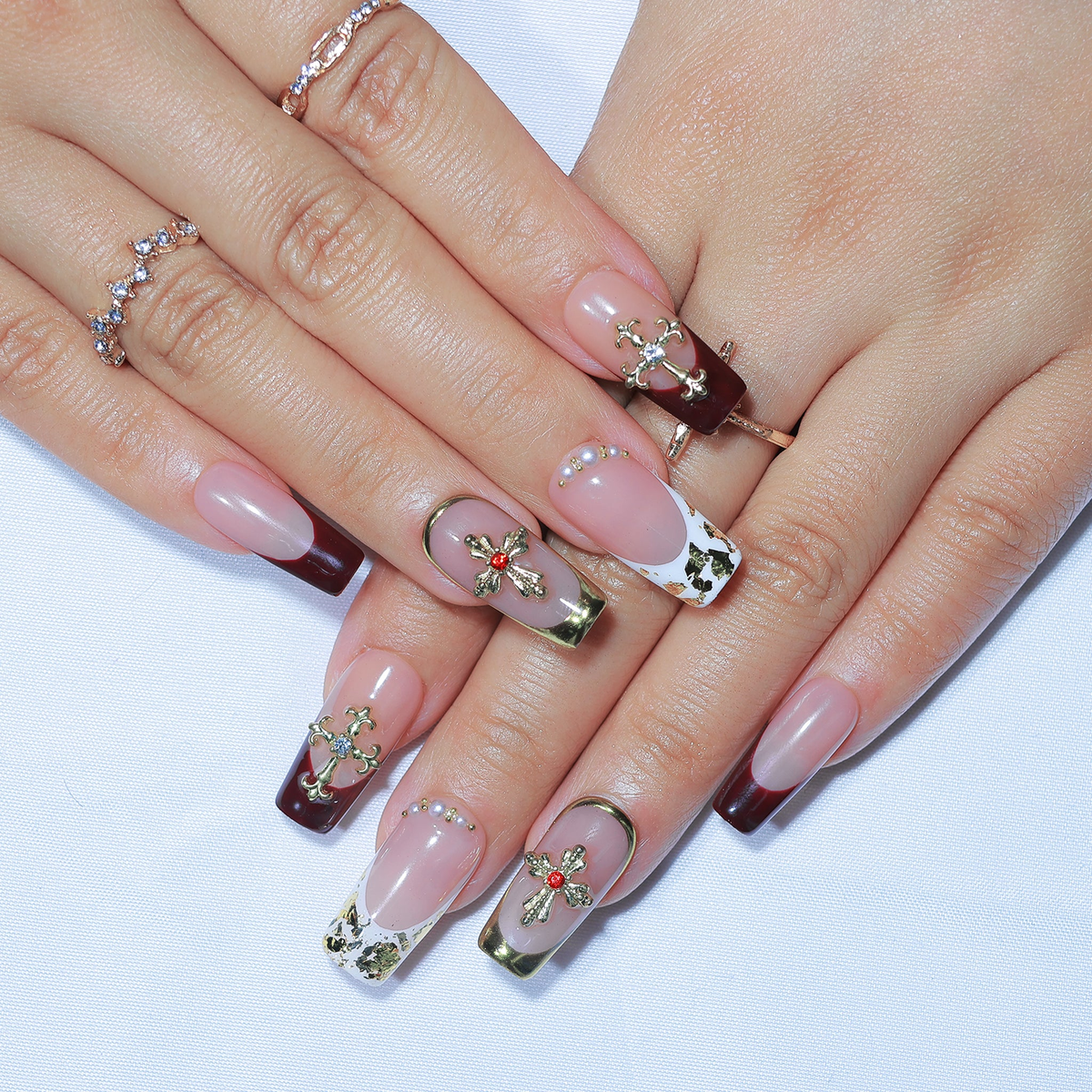 Saint Rouge press-on nails on hand – Briluxe